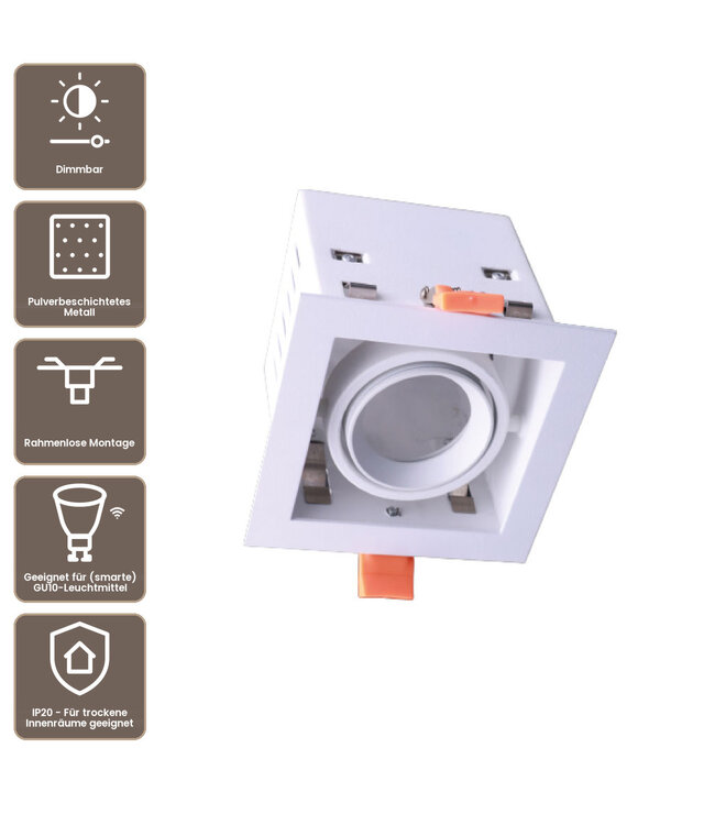 Artdelight moderner GU10-Einbaustrahler Tavira 1L - Weiß