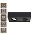 Artdelight Industrieller LED-Deckenstrahler Brooklyn 2L Dim to Warm - Schwarz