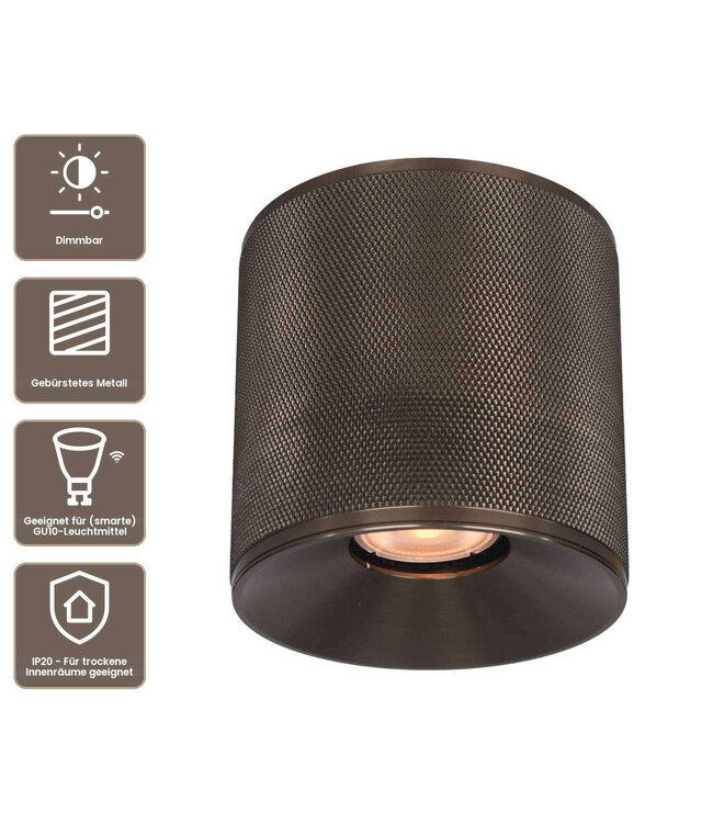 Artdelight Industrielle GU10-Deckenleuchte Costa - Gun Metal