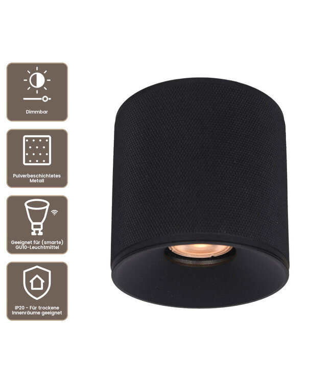 Artdelight Industrielle GU10-Deckenleuchte Costa - Schwarz