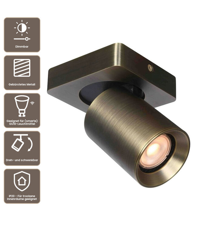Artdelight Industrieller Deckenstrahler Megano 1L - Antikbronze