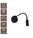 Artdelight Moderne LED-Leseleuchte Flex USB - Schwarz