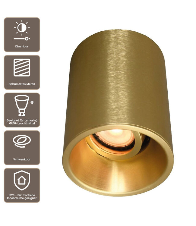 Artdelight Industrielle GU10-Deckenleuchte Moreno - Mattgold