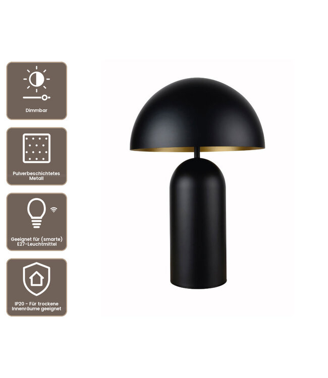 Artdelight Design-Tischleuchte Best 25 - Schwarz/Gold