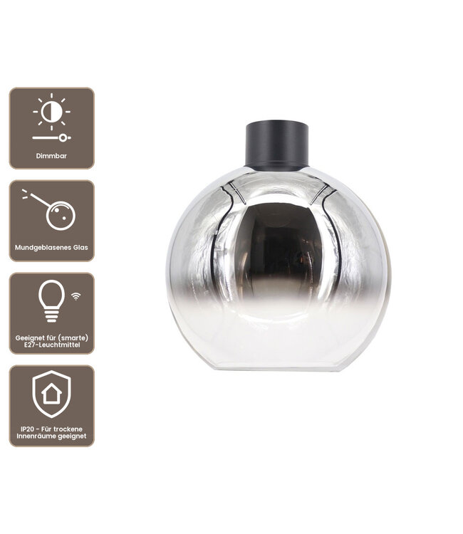 Artdelight Luxuriöse Glas-Deckenleuchte Rosario 30 - Titan