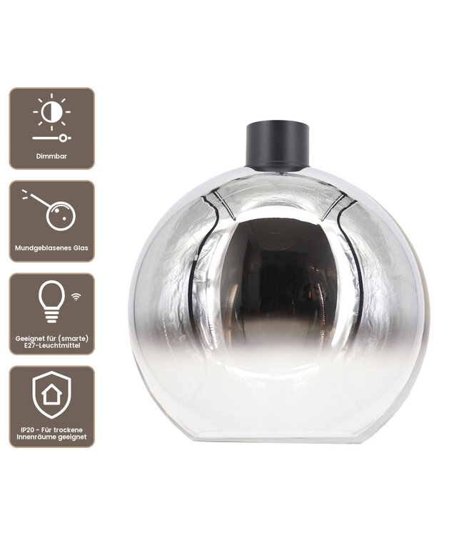 Artdelight Luxuriöse Glas-Deckenleuchte Rosario 40 - Titan