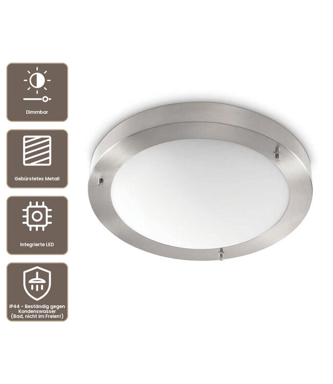 Artdelight Moderne LED-Deckenleuchte Yuca I - Mat Stahl