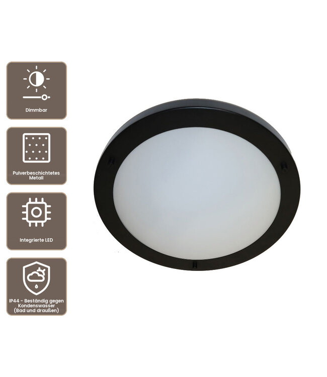 Artdelight Moderne LED-Deckenleuchte Yuca I - Schwarz