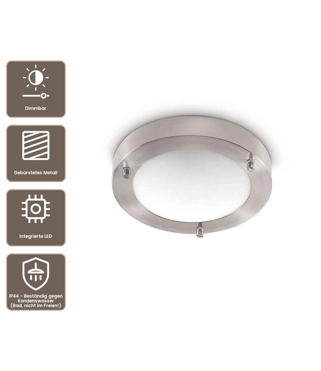 Artdelight Moderne LED-Deckenleuchte Yuca III - Mat Stahl