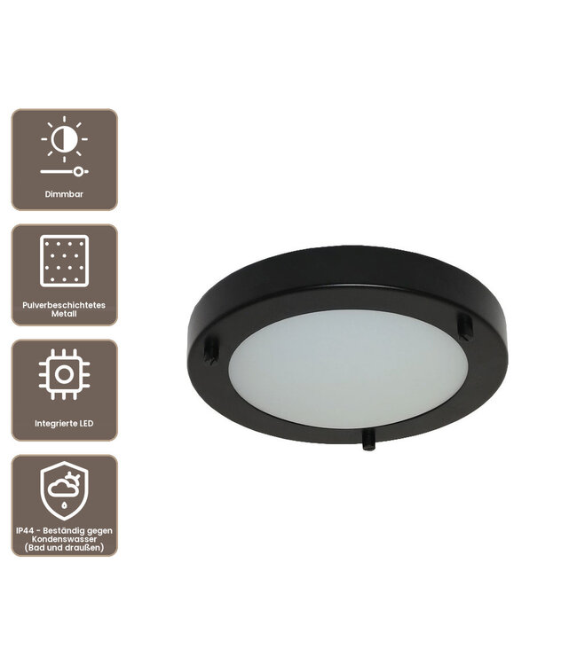 Artdelight Moderne LED-Deckenleuchte Yuca III - Schwarz