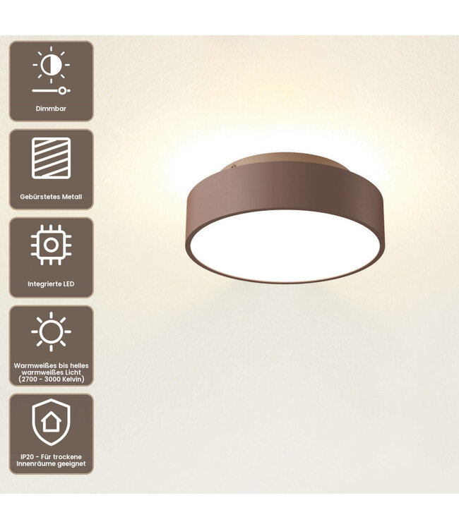 Artdelight Stilvolle LED-Deckenleuchte Chicago 250 - Dunkelbronze