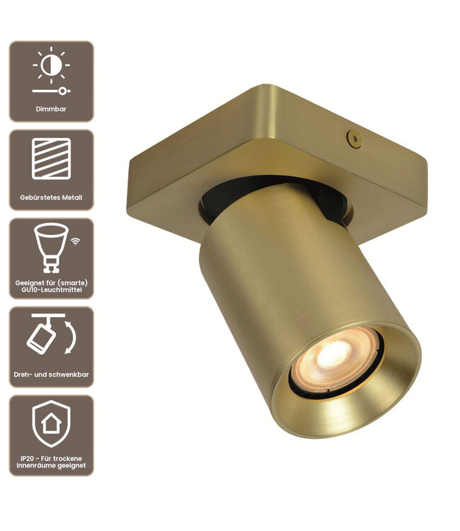 Artdelight Industrieller Deckenstrahler Megano 1L - Gold