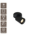 Artdelight Runder Deckenstrahler Megano 1L - Schwarz