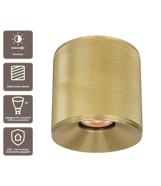 Artdelight Industrielle GU10-Deckenleuchte Costa - Mattgold