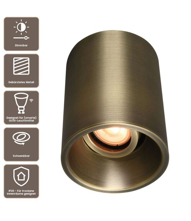 Artdelight Industrielle GU10-Deckenleuchte Moreno - Antikbronze
