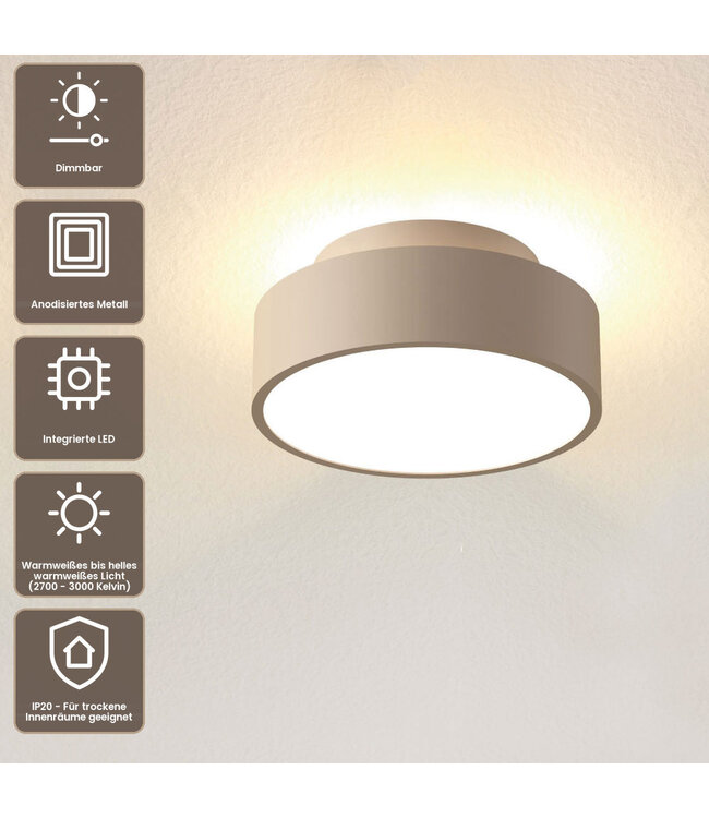 Artdelight Stilvolle LED-Deckenleuchte Chicago 150 - Champagner