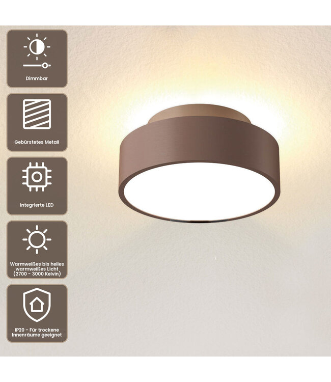 Artdelight Stilvolle LED-Deckenleuchte Chicago 150 - Dunkelbronze