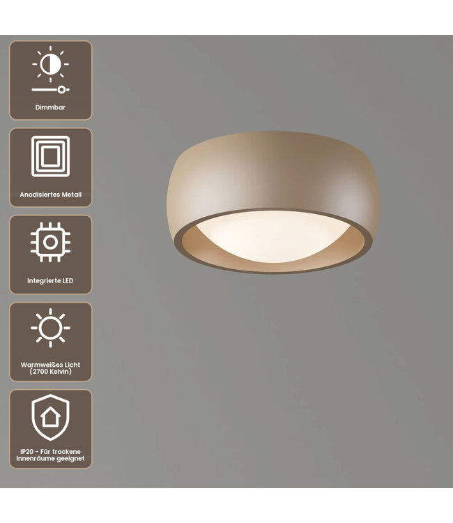 Artdelight LED-Design-Deckenleuchte Montana - Champagner