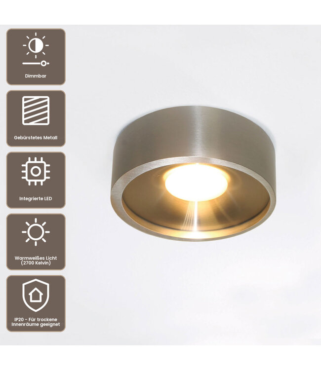 Artdelight Moderne LED-Deckenleuchte Orlando - Aluminium