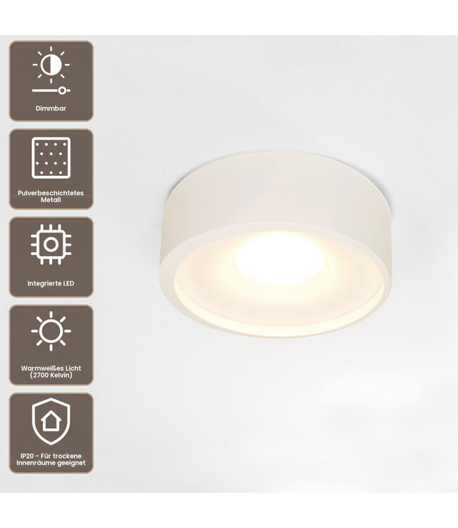 Artdelight Moderne LED-Deckenleuchte Orlando - Weiß