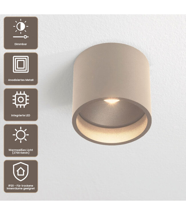 Artdelight Moderne LED-Deckenleuchte Orleans - Champagner