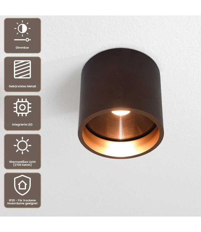 Artdelight Moderne LED-Deckenleuchte Orleans - Dunkelbronze