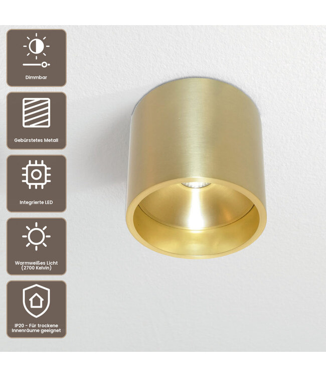 Artdelight Moderne LED-Deckenleuchte Orleans - Gold