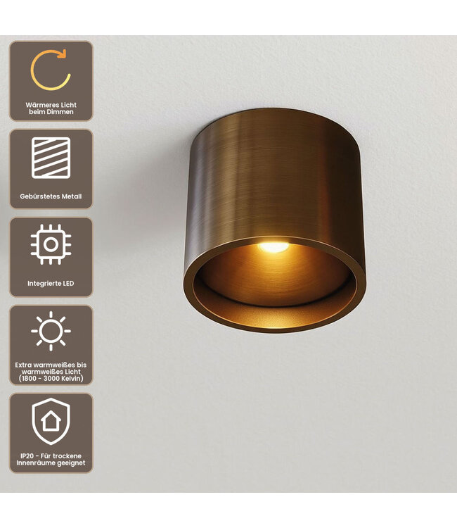 Artdelight Moderne LED-Deckenleuchte Orleans Dim to Warm - Dunkel Antik Bronze