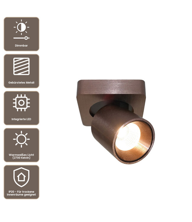Artdelight Moderner 1-flammiger LED-Deckenstrahler Laguna - Dunkelbronze