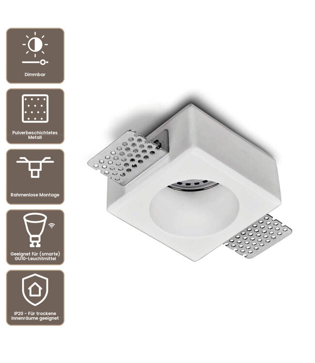 Artdelight überstreichbarer GU10-Trimless-Einbaustrahler Henry - Weiß