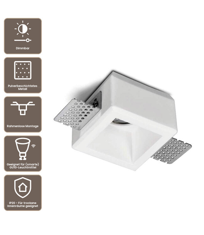 Artdelight überstreichbarer GU10-Trimless-Einbaustrahler Touré - Weiß