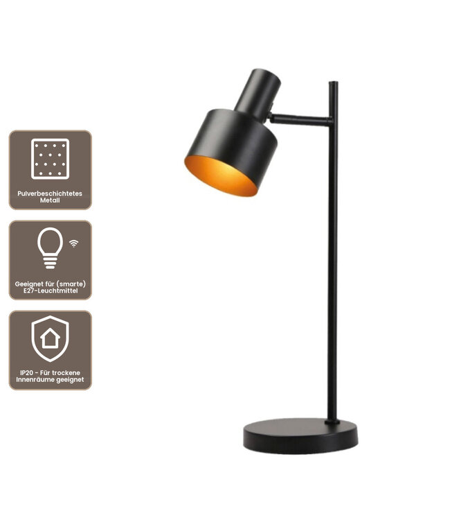Artdelight Moderne Tischleuchte Twinkle - Schwarz
