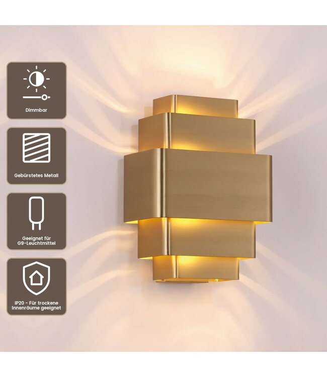 Artdelight Design-Wandleuchte Layers - Bronze