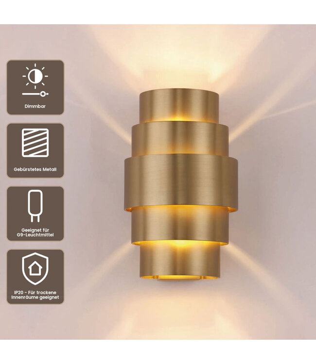 Artdelight Design-Wandleuchte Rolls - Bronze