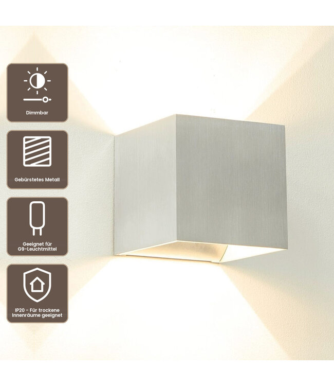 Artdelight Industrielle G9-Wandleuchte Gymm - Aluminium