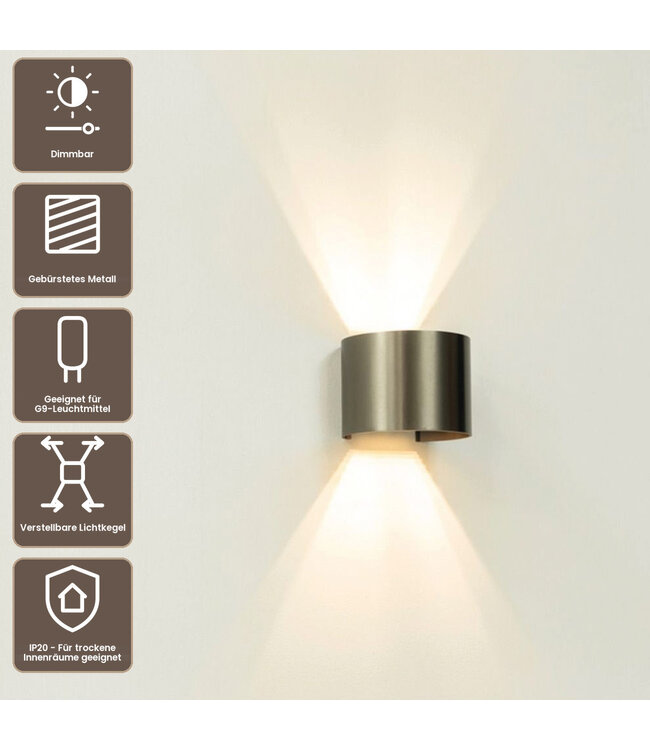 Artdelight Industrielle G9-Wandleuchte Gyro - Gunmetal