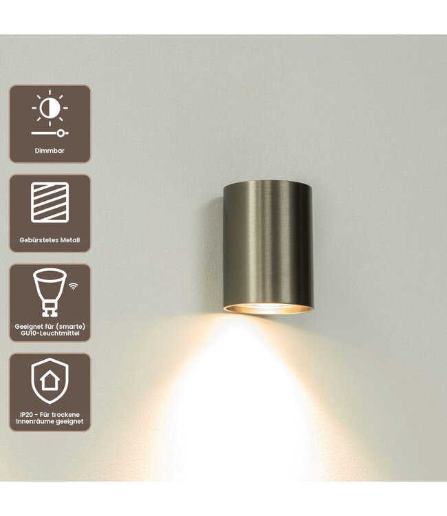 Artdelight Industrielle GU10 Wandleuchte Roulo 1 - Gunmetal