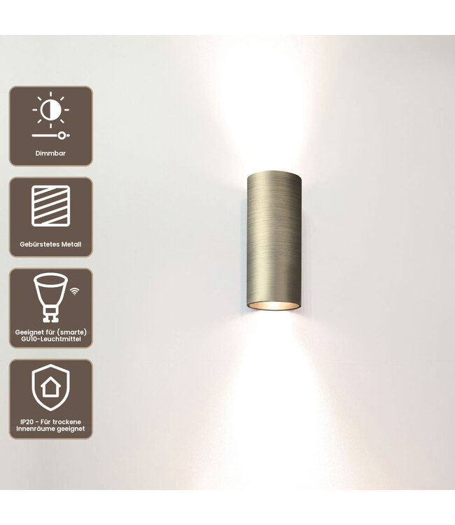 Artdelight Industrielle GU10 Wandleuchte Roulo 2 - Antikbronze