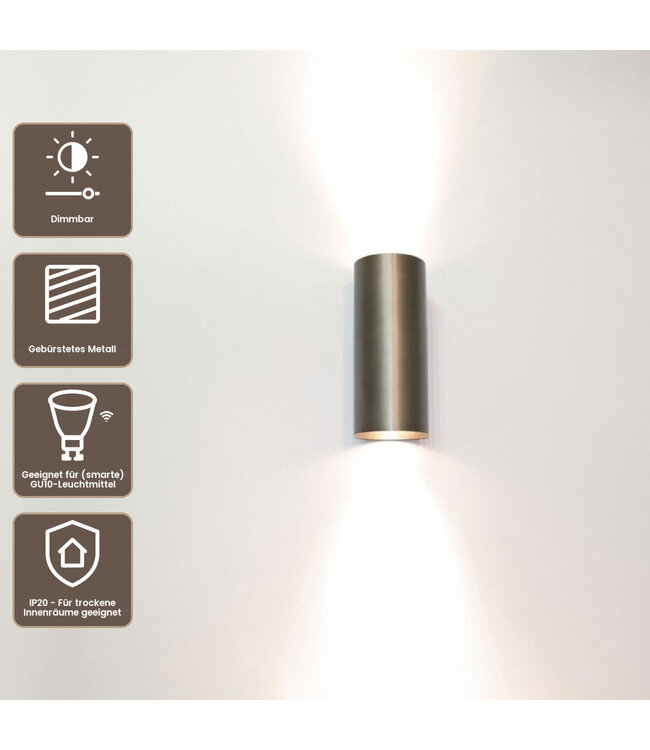 Artdelight Industrielle GU10 Wandleuchte Roulo 2 - Gunmetal