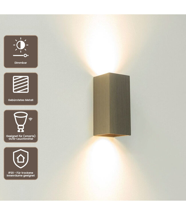 Artdelight Industrielle GU10-Wandleuchte Dante 2 - Gunmetal