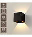 Artdelight Robuste LED Wandleuchte Cube - Schwarz