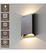 Artdelight Moderne LED Wandleuchte Diaz L - Stahlgrau