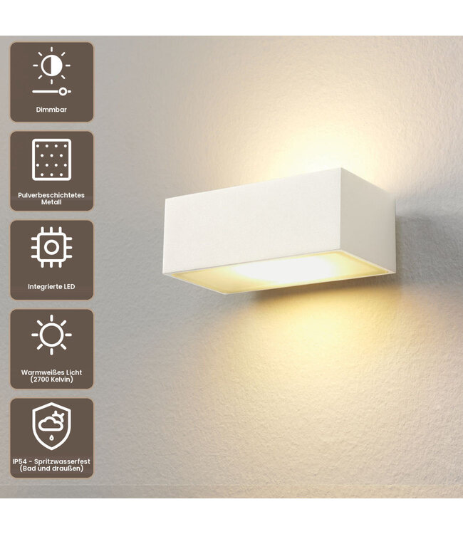 Artdelight Moderne LED-Wandleuchte Eindhoven 100 - Weiß