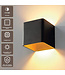 Artdelight Design LED-Wandleuchte Fulda - Schwarz/Mattgold