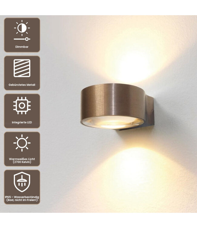 Artdelight Industrielle LED-Wandleuchte Hudson - Dunkelbronze