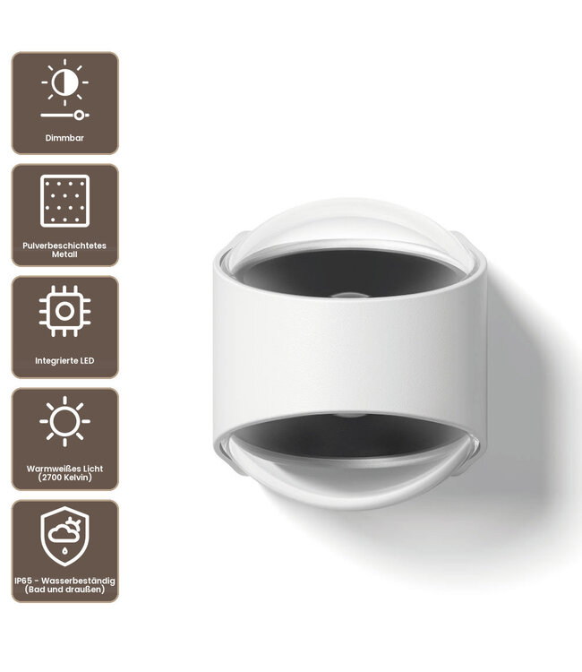 Artdelight Industrielle LED-Wandleuchte London - Weiß