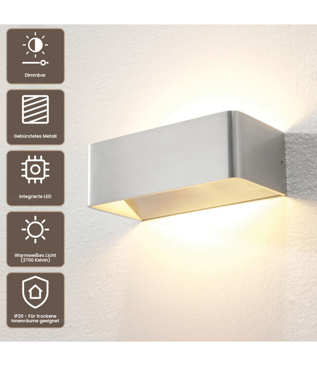 Artdelight Industrielle LED-Wandleuchte Mainz - Aluminium