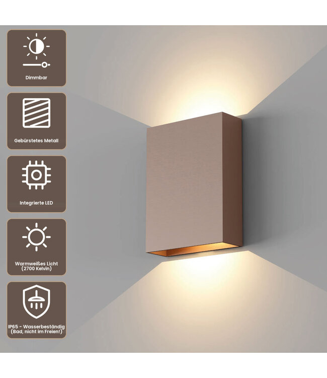 Artdelight Design LED-Wandleuchte Memphis - Dunkelbronze