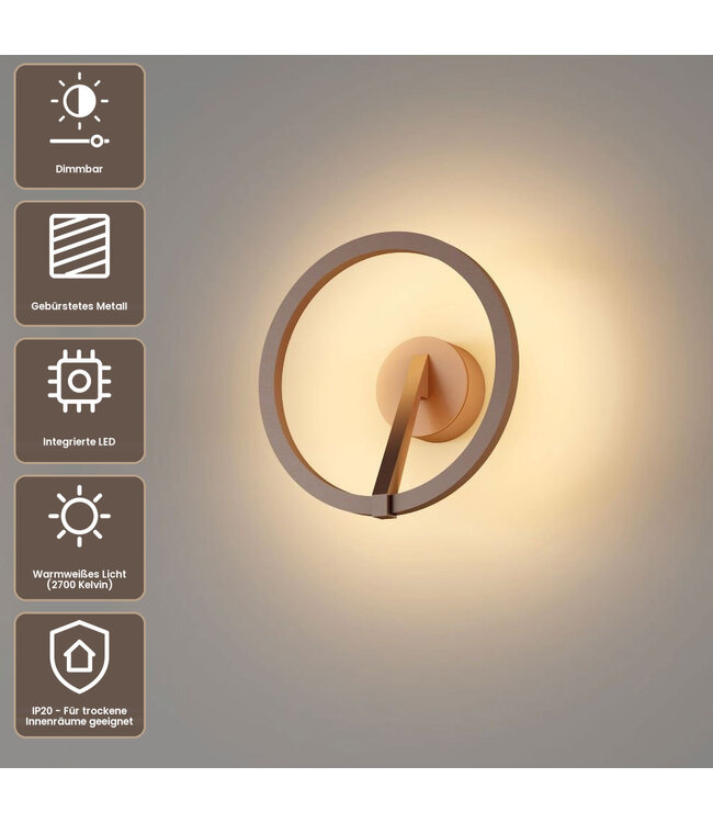 Artdelight Moderne LED-Wandleuchte Oregon - Dunkelbronze