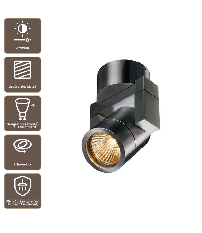 Artdelight Moderne GU10-Wandleuchte Single - Aluminium